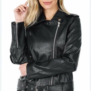 NWOT! Zenana Black Snake -Embossed Women's Jacket